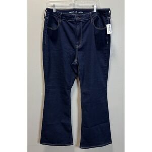 Old Navy High Rise Jeans WOW Flare Dark Wash Denim Blue Womens 16S